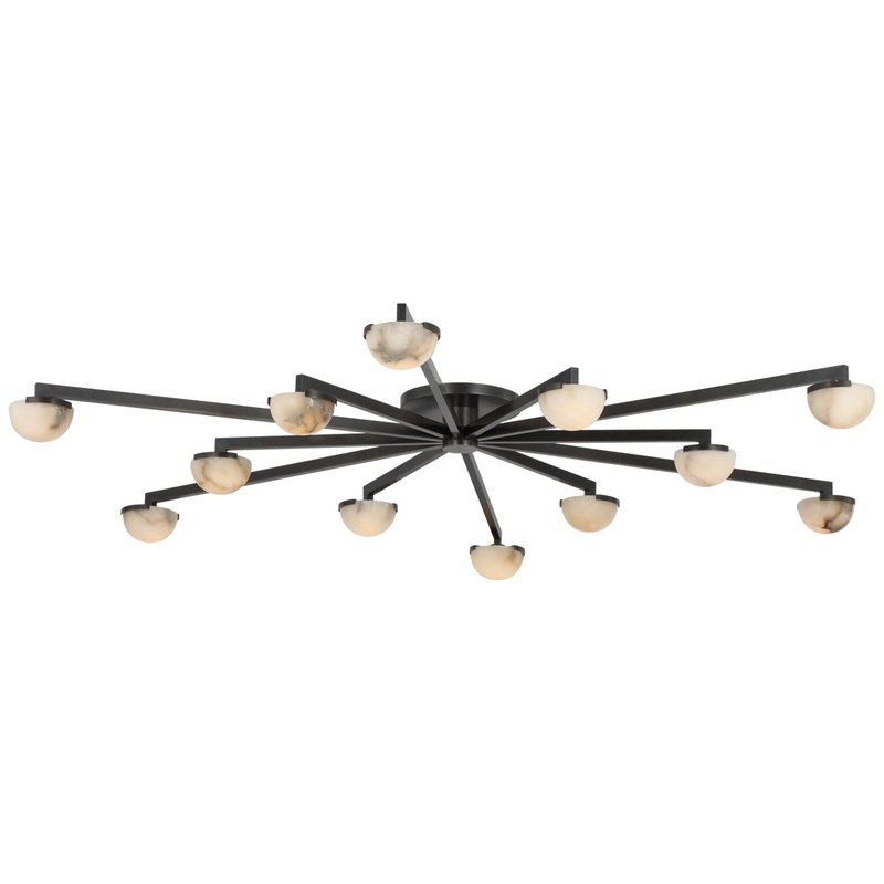 LED Flush Mount from the Pedra Collection in Bronze Finish by Visual Comfort Signature