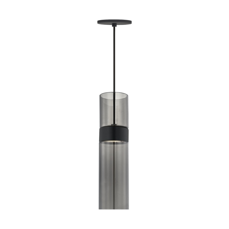 Manette Pendant MonoRail Black/Satin Nickel Transparent Smoke
