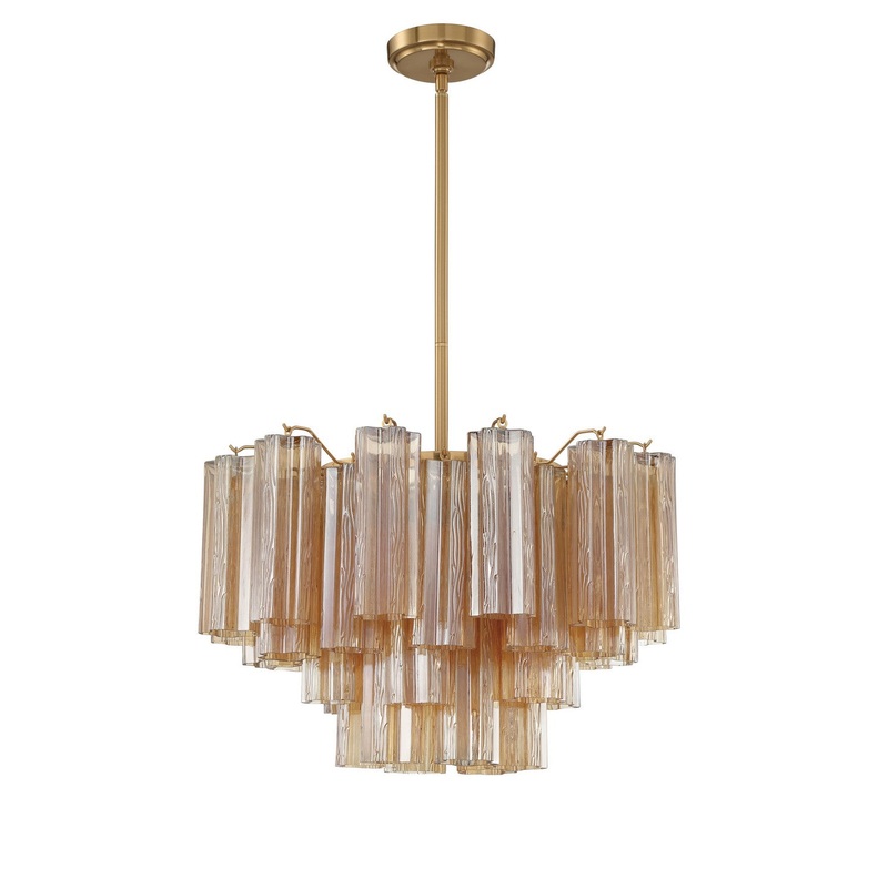 Nine Light Chandelier from the Addis Collection in Aged Brass Finish by Crystorama