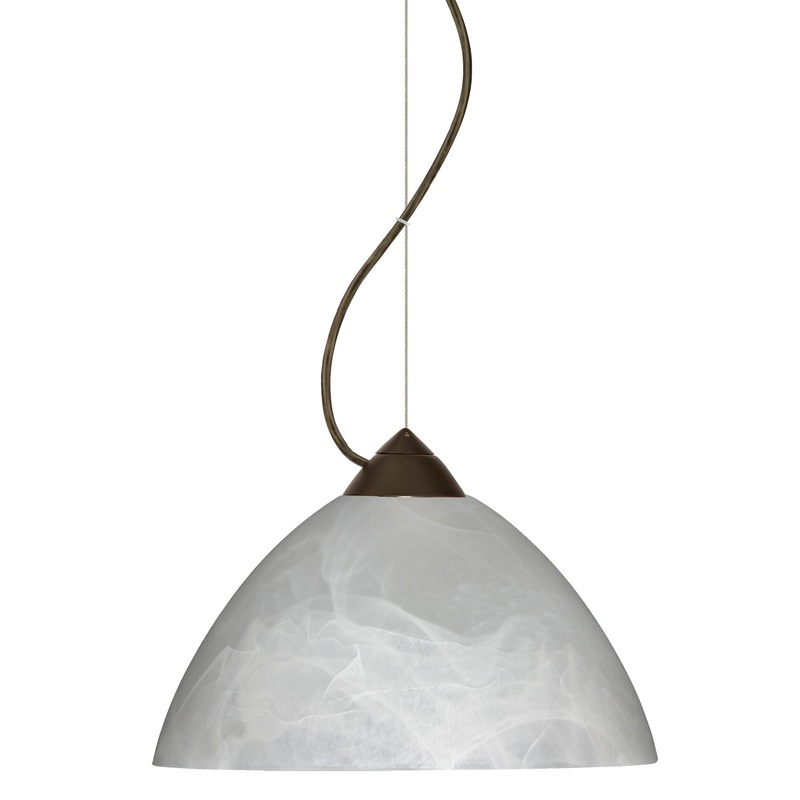 One Light Pendant from the Tessa Collection in Bronze Finish by Besa