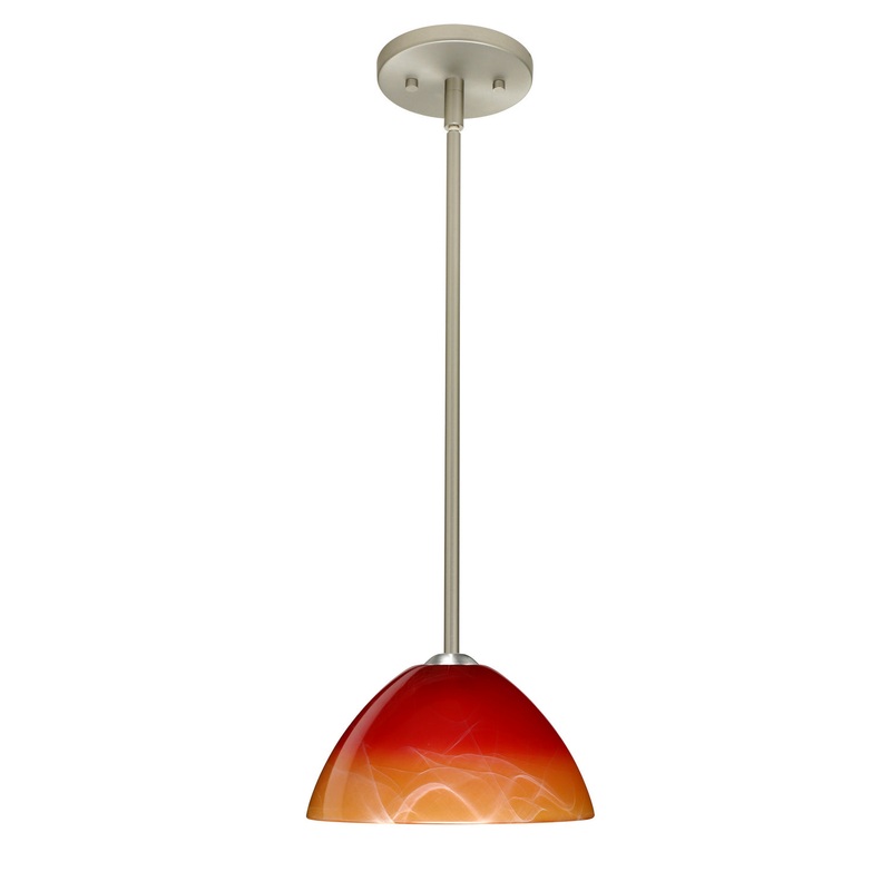 One Light Pendant from the Tessa Collection in Satin Nickel Finish by Besa