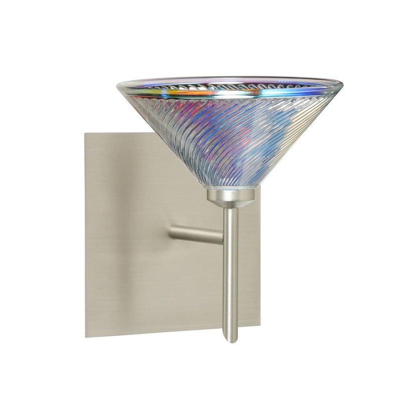 One Light Wall Sconce from the Kona Collection in Satin Nickel Finish by Besa