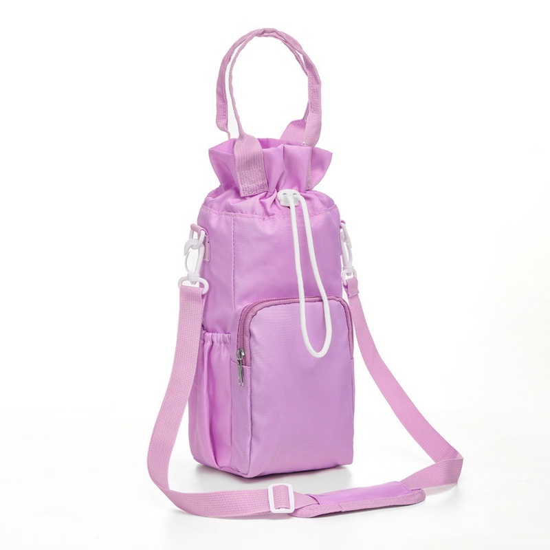 Purple Insulated Tumbler Carrier Bag – Crossbody Water Bottle Holder with Pockets & Adjustable Strap for Large Cups (Note: cup not included)