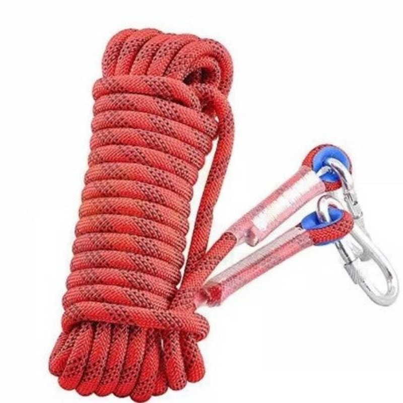 Red Polyester (for home use) Without Wire Core Heavy Duty Adjustable Clothesline Set (2 Pack) – 10m Steel Wire Core Nylon Rope with Hooks for Outdoor & Camping