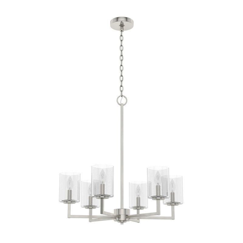 Six Light Chandelier from the Kerrison Collection in Brushed Nickel Finish by Hunter
