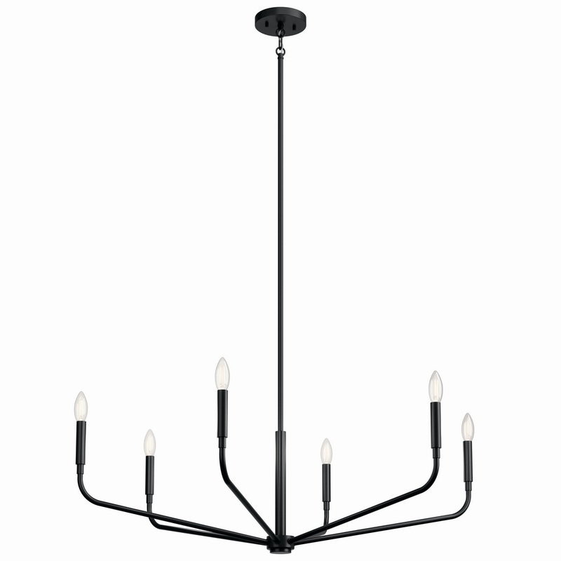 Six Light Chandelier from the Madden Collection in Black Finish by Kichler