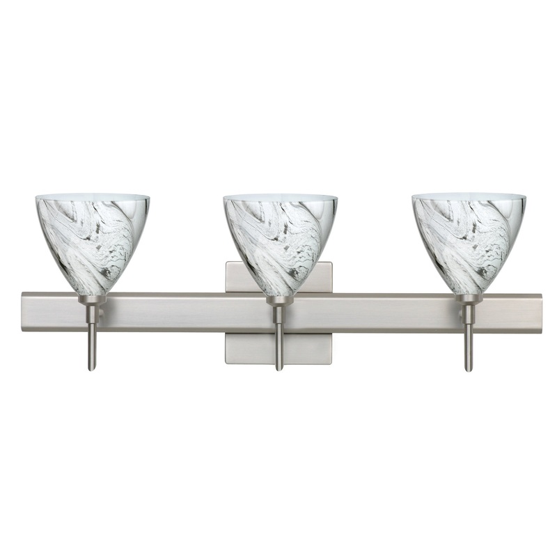 Three Light Wall Sconce from the Mia Collection in Satin Nickel Finish by Besa