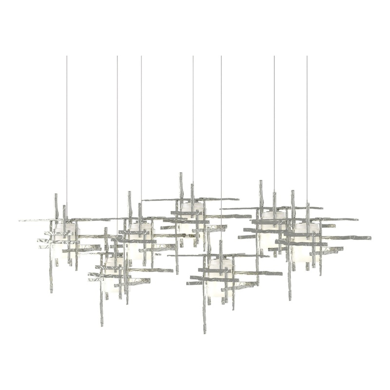 Tura 7-Light Frosted Glass Pendant Sterling