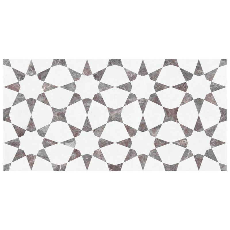Utopio Stellar Burgundy Honed Natural Stone Waterjet Mosaic