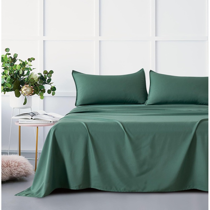 Bamboo Microfibre Sheet Set – Green – Single