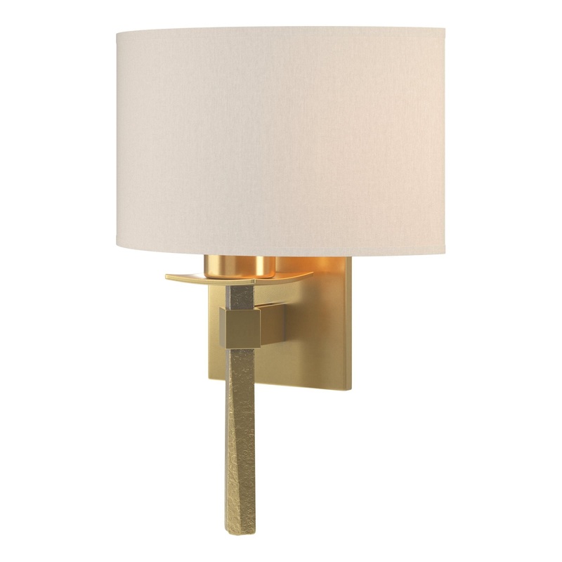 Beacon Hall Half Drum Shade Sconce Modern Brass Flax Shade (SE)