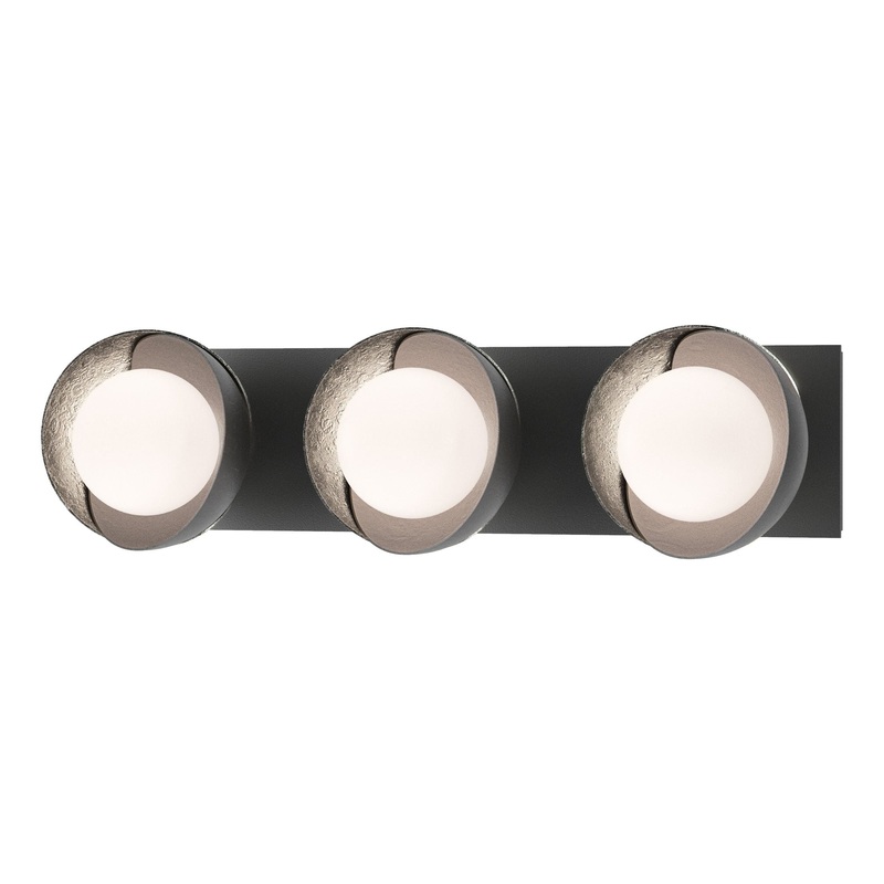 Brooklyn 3-Light Straight Double Shade Bath Sconce Black Sterling