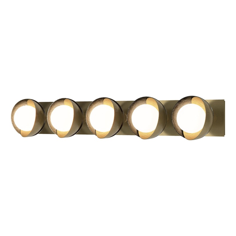 Brooklyn 5-Light Straight Double Shade Bath Sconce Modern Brass Sterling