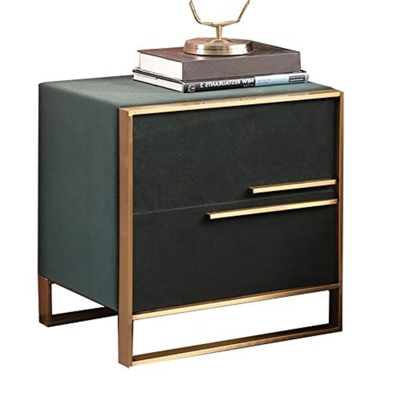 ChengBeautiful Comodini Comodino Retro Moderna Tavolino Comodino Governo di immagazzinaggio Camera Comodino per Riporre La Camera da Letto (Colore : Verde, Size : 50x40x43cm)