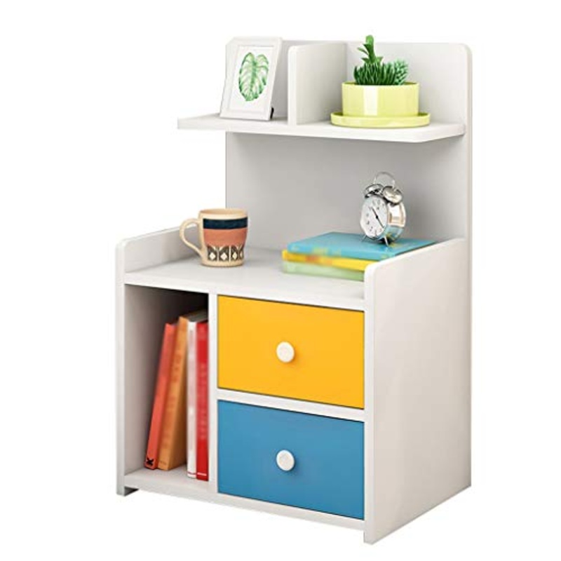 Comodini camera WHLONG Bianco Locker Colori Doppio pompaggio Piccolo Studio Soggiorno Corridoio Bagno Addensare di Legno Solido della Famiglia 40X24X40cm