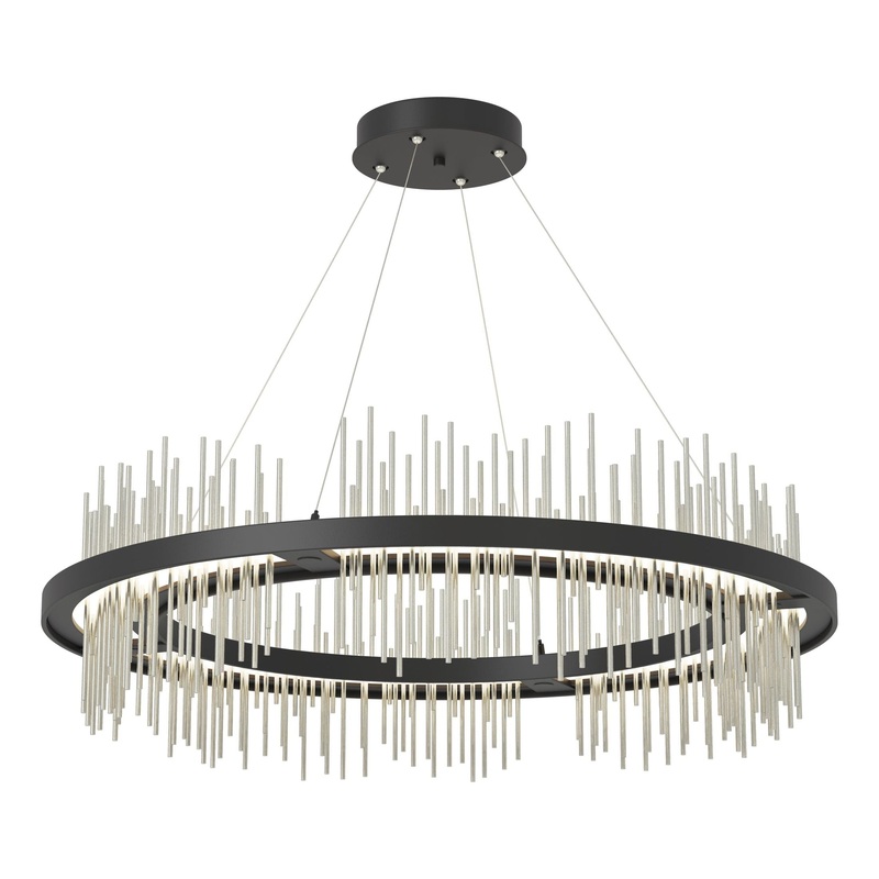 Gossamer Circular LED Pendant Black Sterling