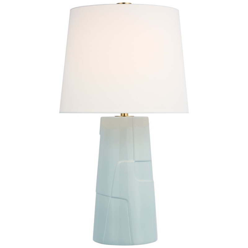 LED Table Lamp from the Braque Collection in Ice Blue Porcelain Finish by Visual Comfort Signature