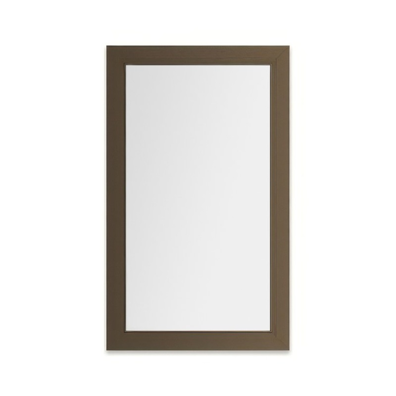 Medicine Cabinet Main Line 24 x 40 Inch 1 Doors Framed Mirror Brushed Bronze Flat Top Merion Frame Slow Close Hinges Sliding Magnification Mirror Magnetic Strip Interior Lighting USB Charging ports Electrical Outlets Phone Holder 4 Inch