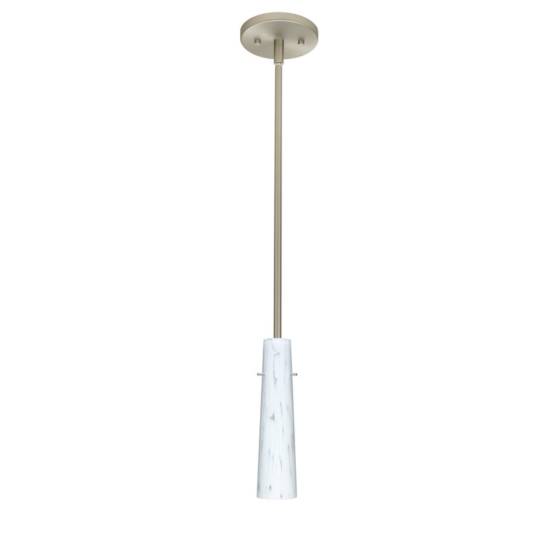 One Light Pendant from the Camino Collection in Satin Nickel Finish by Besa