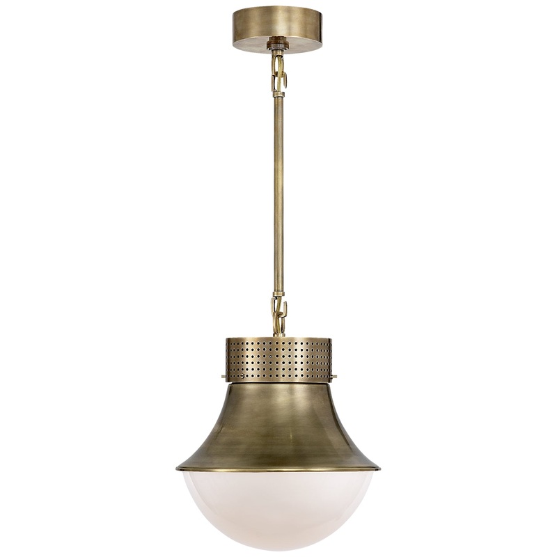One Light Pendant from the Precision Collection in Antique-Burnished Brass Finish by Visual Comfort Signature