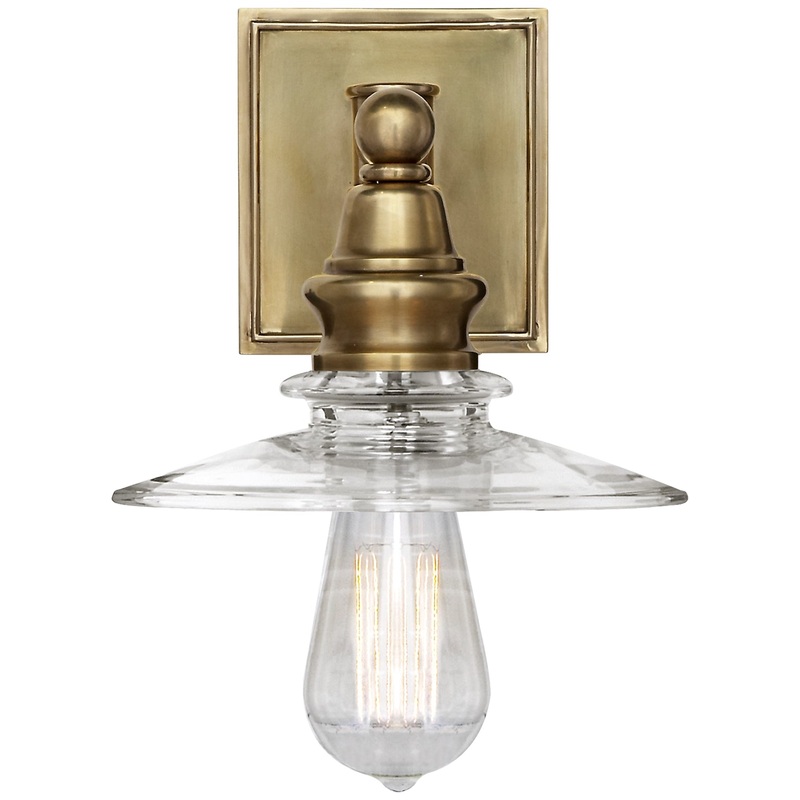 One Light Wall Sconce from the Covington Collection in Antique-Burnished Brass Finish by Visual Comfort Signature