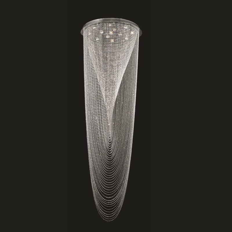 Piano Bar 7-Light Chandelier Chrome
