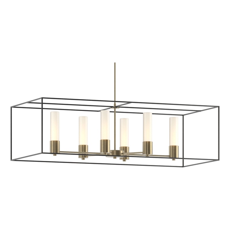 Portico Pendant Soft Gold Black Opal Glass (GG)