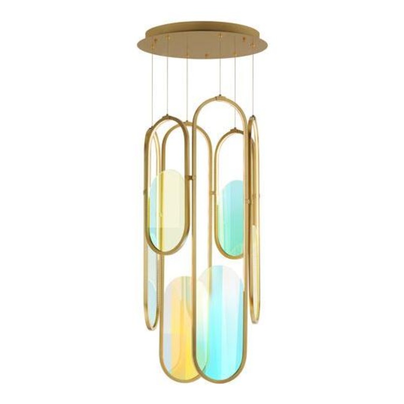 Trance 6-Light LED Pendant Natural Aged Brass