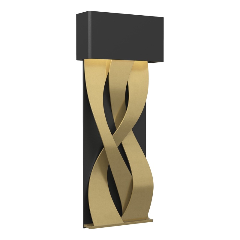 Tress Small LED Sconce Black Modern Brass