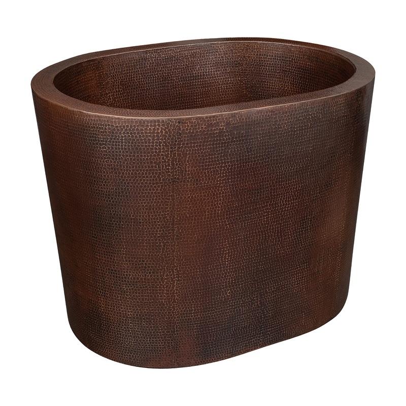 48″ Hammered Copper Oval Japanese Soaking Tub