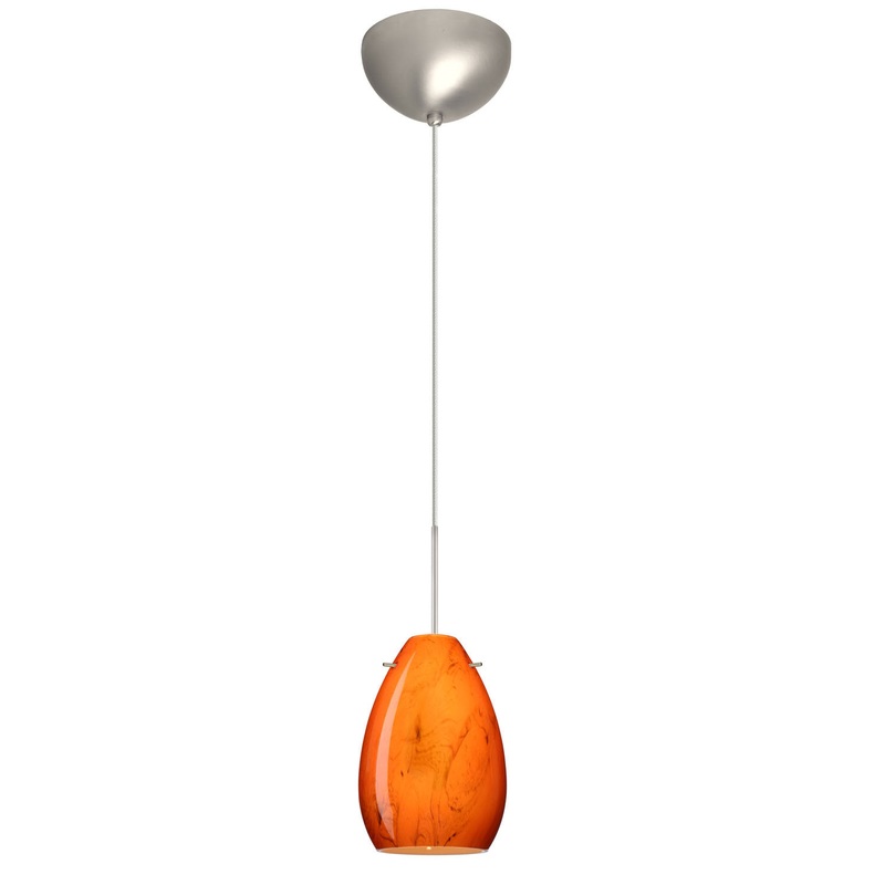 Besa 1XC-1713HB-SN Pera One Light Pendant Satin Nickel