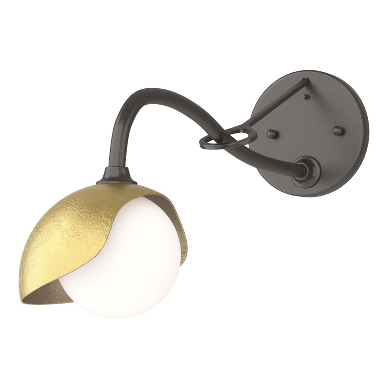 Brooklyn 1-Light Single Shade Long-Arm Sconce Oil Rubbed Bronze Modern Brass