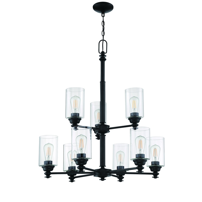 Craftmade 49829-FB-C Dardyn Nine Light Chandelier flat Black (Discontinued)