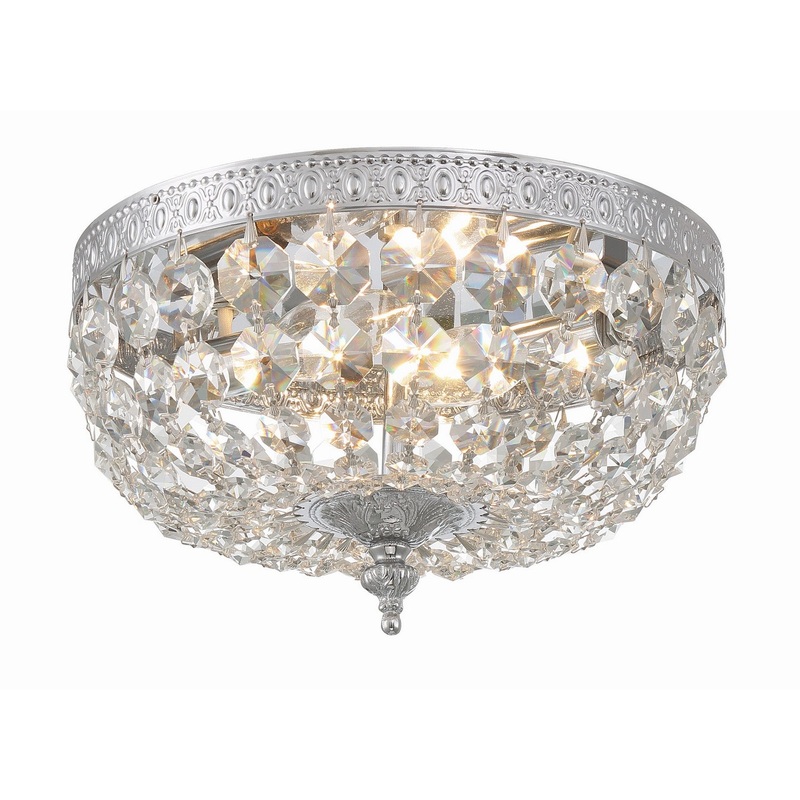 Crystorama 710-CH-CL-MWP Ceiling Mount Two Light Flush Mount Polished Chrome
