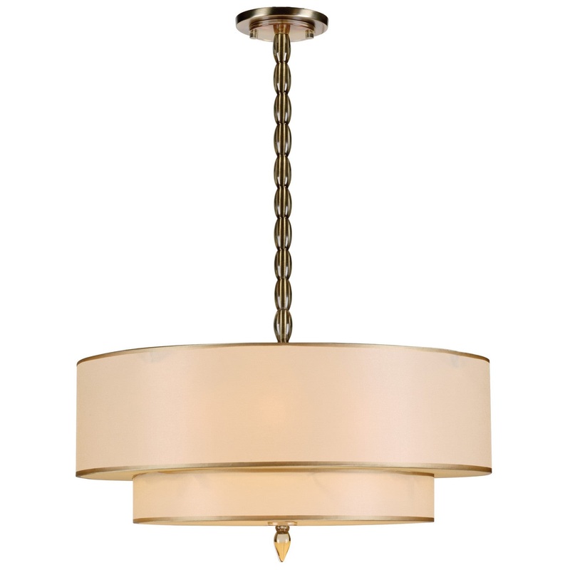 Crystorama 9507-AB Luxo Five Light Chandelier Antique Brass