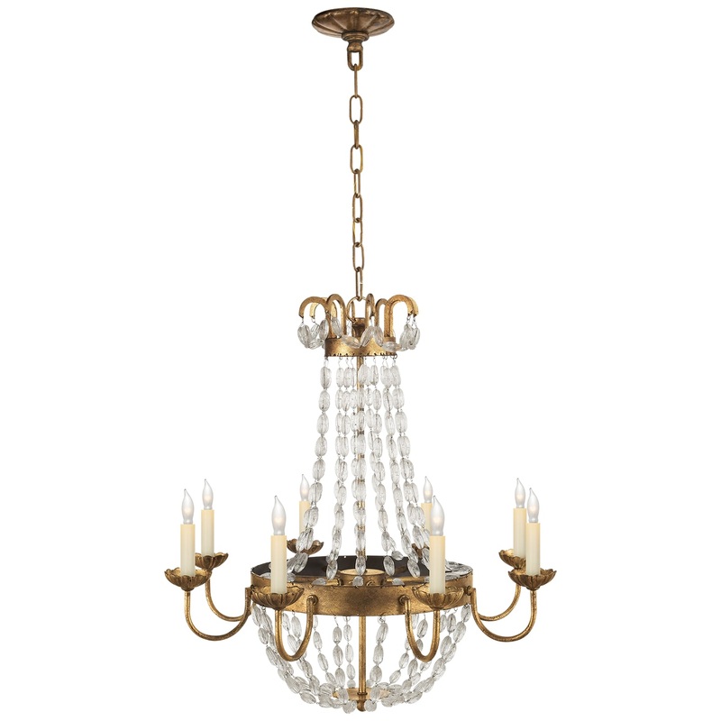 Eight Light Chandelier from the Paris Flea Market Collection in Gilded Iron Finish by Visual Comfort Signature