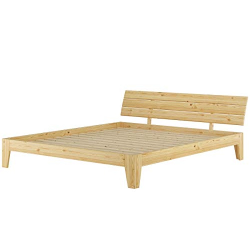 Erst-Holz Solido Largo Matrimoniale in Pino massello 180×200 con doghe rigide 60.62-18