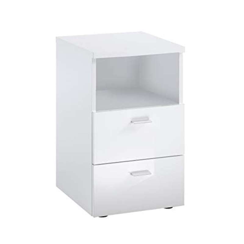 FMD Moebel Gemma A8 Comodino, 35 x 39.9 x 61.5 H Cm, Bianco, Nobilitato
