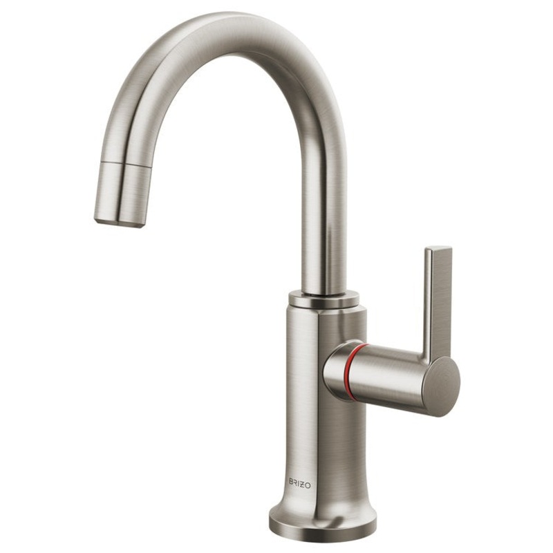 Hot Water Dispenser Kintsu Instant Faucet 1 Lever ADA Arc 360 DEG Swivel Lumicoat Stainless