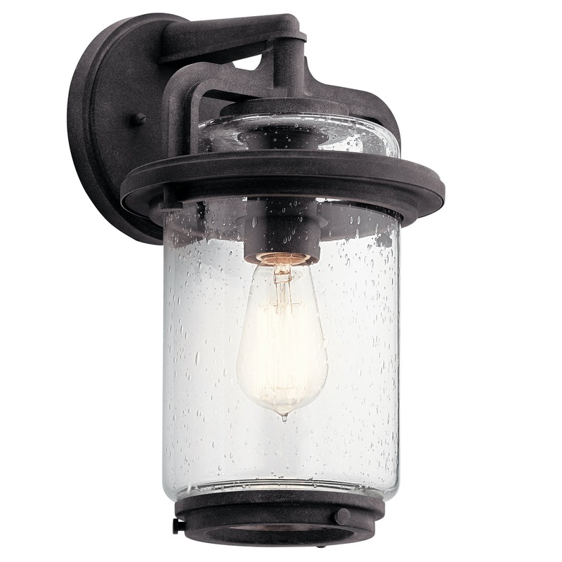 Kichler 49865WZC One Light Outdoor Wall Mount, Weathered Zinc