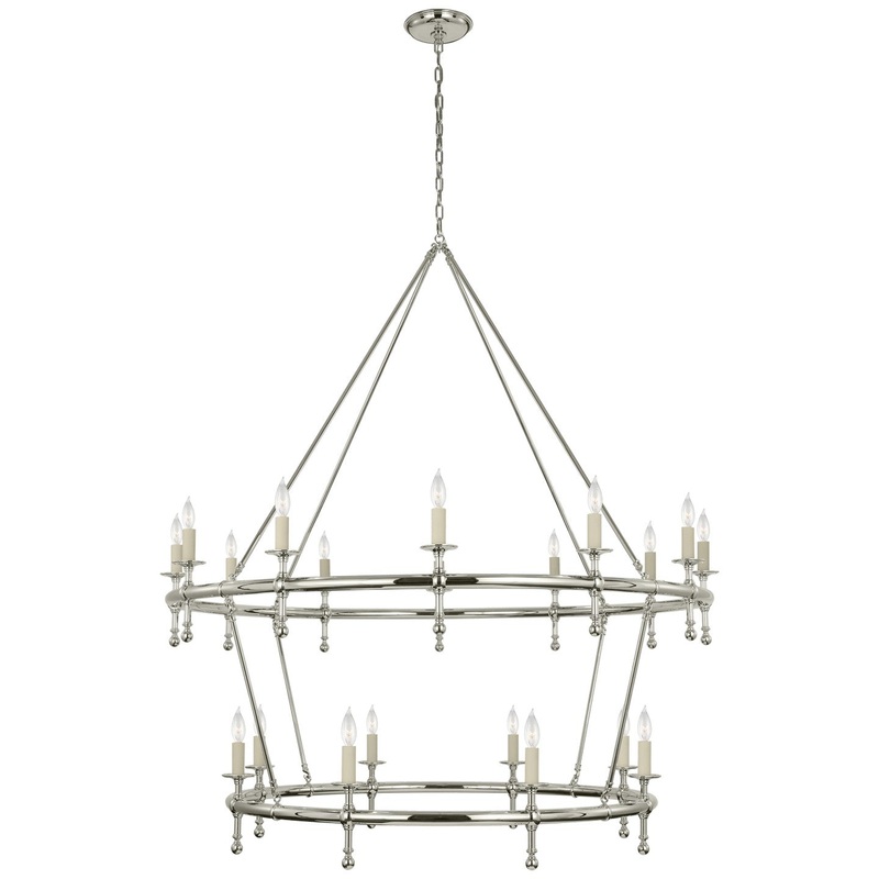 LED Chandelier from the Classic Collection in Polished Nickel Finish by Visual Comfort Signature