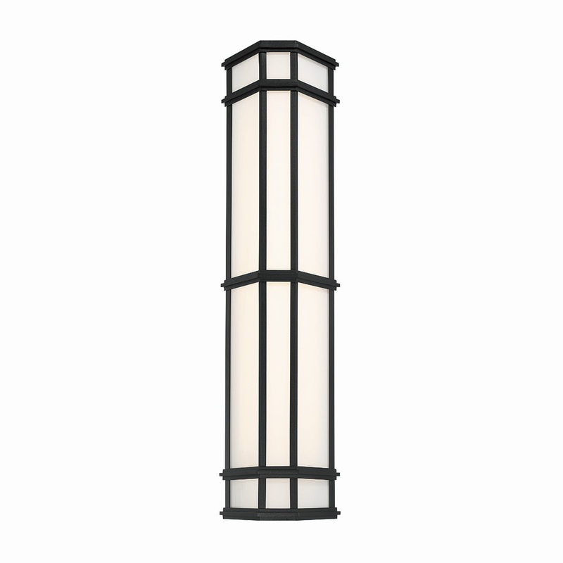 LED Outdoor Wall Sconce from the Monte Collection in Satin Black Finish by Eurofase