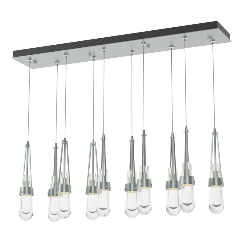 Link 10-Light Clear Glass Pendant Vintage Platinum