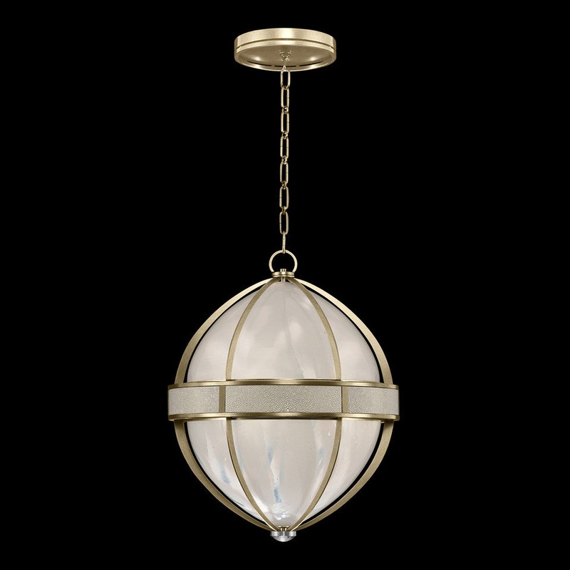 Mirage 18.75″W Round Pendant Soft Gold Leaf/Nickel/Coco