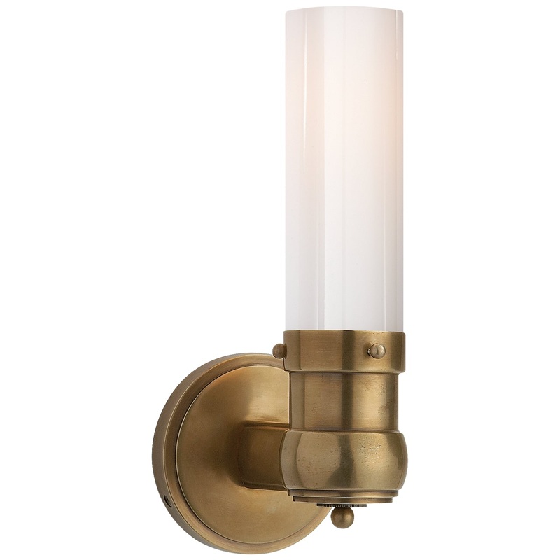 One Light Bath Sconce from the Graydon Bath Light Collection in Hand-Rubbed Antique Brass Finish by Visual Comfort Signature