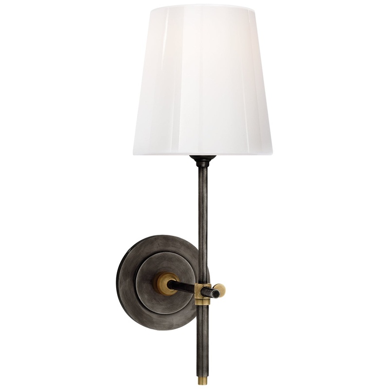 One Light Wall Sconce from the Bryant Collection in Bronze And Hand-Rubbed Antique Brass Finish by Visual Comfort Signature