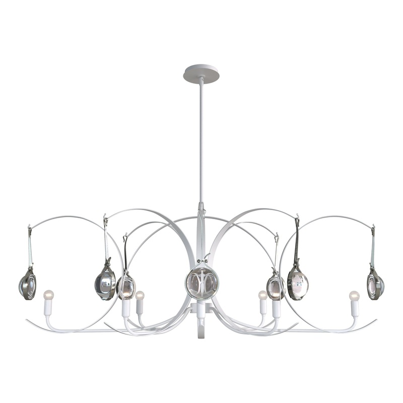 Optic 8-Light Oval Pendant White Sterling
