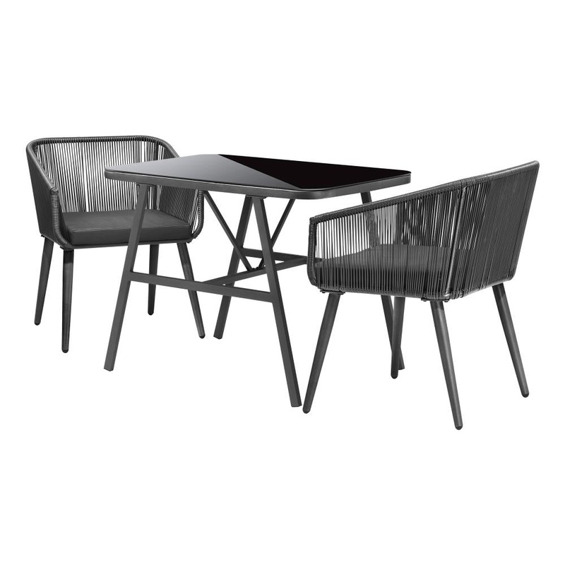 Outdoor Dining Set 3 PCS Table Chairs Set