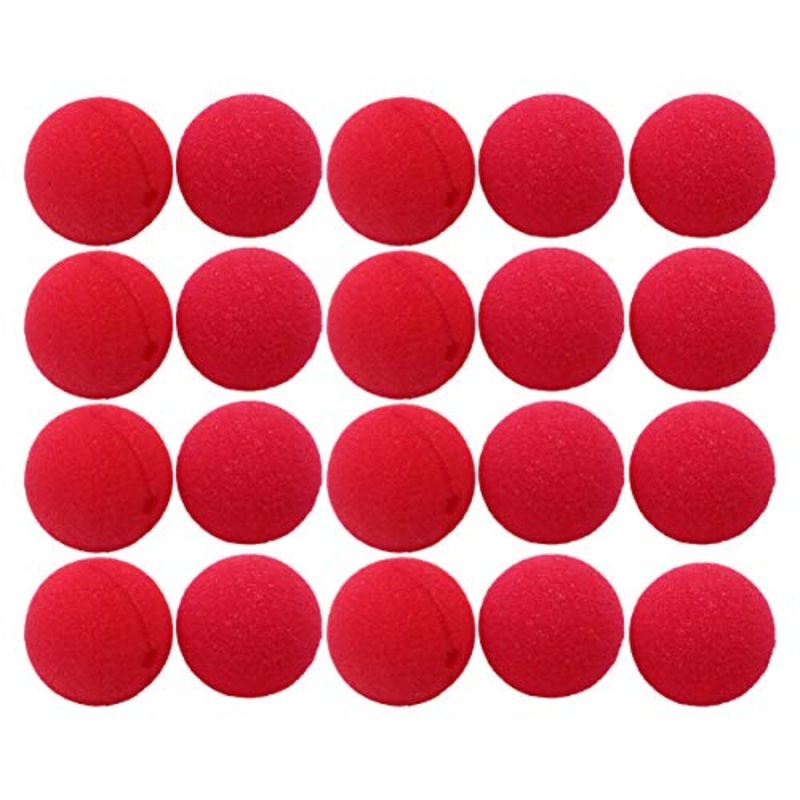STOBOK 20Pcs Clown Nose Costume Party Costume Cosplay Red Nose Accessori per Decorazioni di Halloween 50Mm (Colore Casuale)