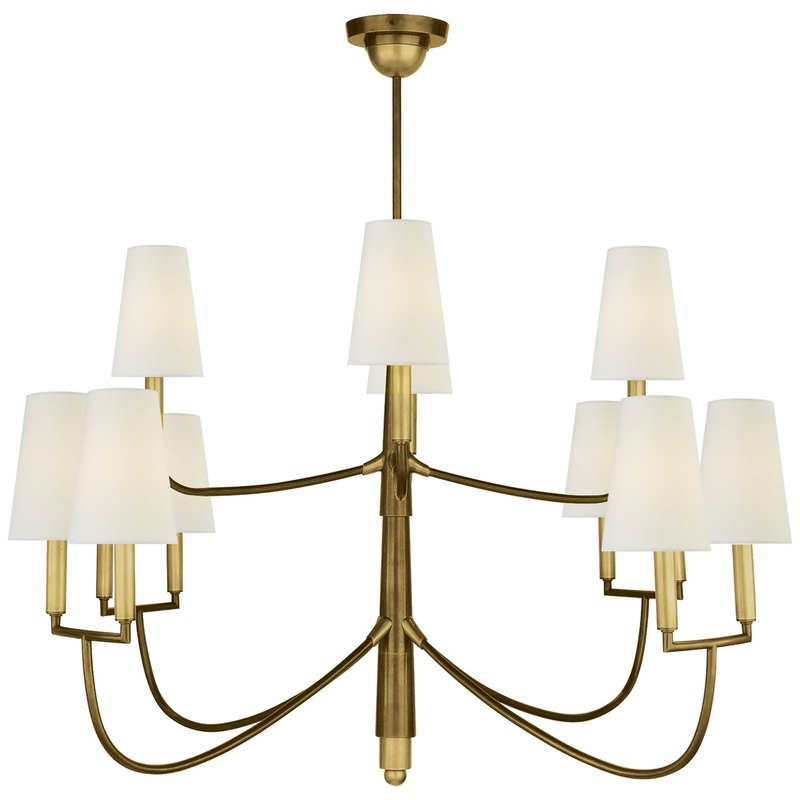 12 Light Chandelier from the Farlane Collection in Hand-Rubbed Antique Brass Finish by Visual Comfort Signature